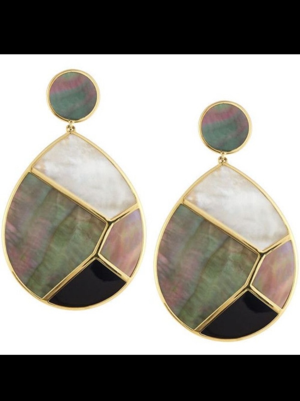 $998 IPPOLITA Polished Rock Candy 18k Multi-Stone Mosaic Snowman Drop Earrings